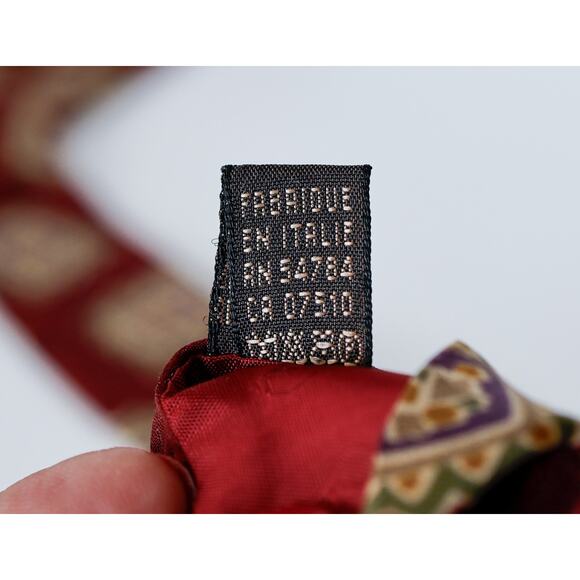 VTG 80s Valentino Italy Floral Mandilion Silk Tie 57" Retro Wedding Luxury Boho - Picture 14 of 16